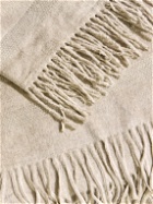 Brunello Cucinelli - Fringed Sequin-Embellished Striped Silk Blanket