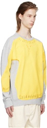 JW Anderson Gray & Yellow Trompe L'Oeil Sweater