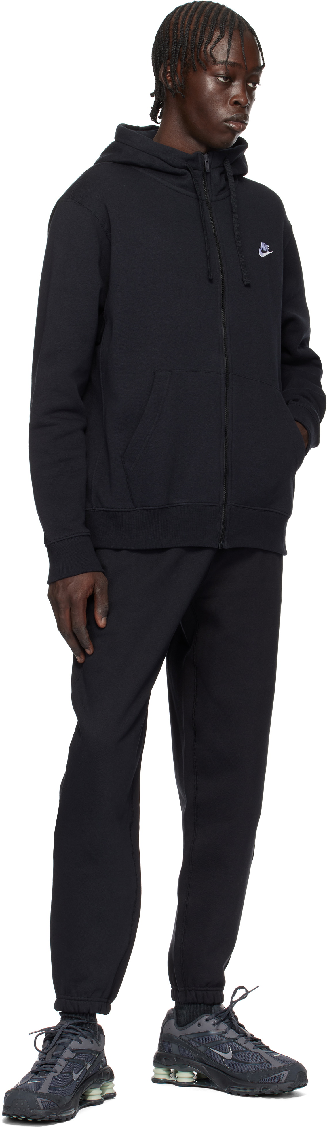 nike black hoodie and joggers