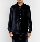 Sies Marjan - Sander Silk and Cotton-Blend Velvet-Corduroy Shirt - Men - Charcoal