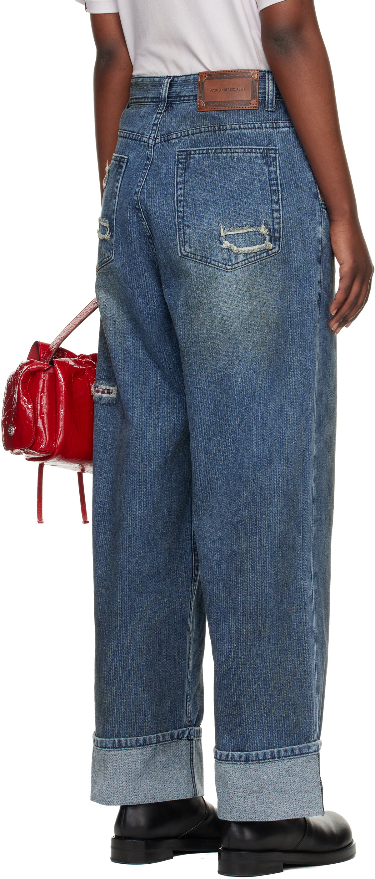 Andersson Bell Blue Oil Washed Rolled Up Jeans
