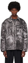 Alexander Wang Black & Gray Oversized Denim Jacket
