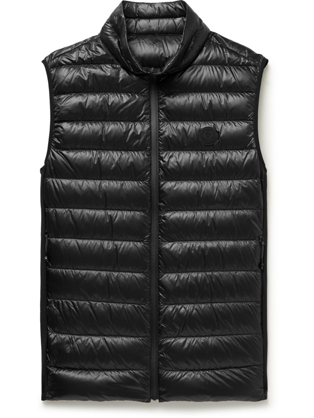 Photo: Moncler - Delpy Slim-Fit Quilted Nylon-Ripstop and Stretch-Jersey Down Gilet - Black