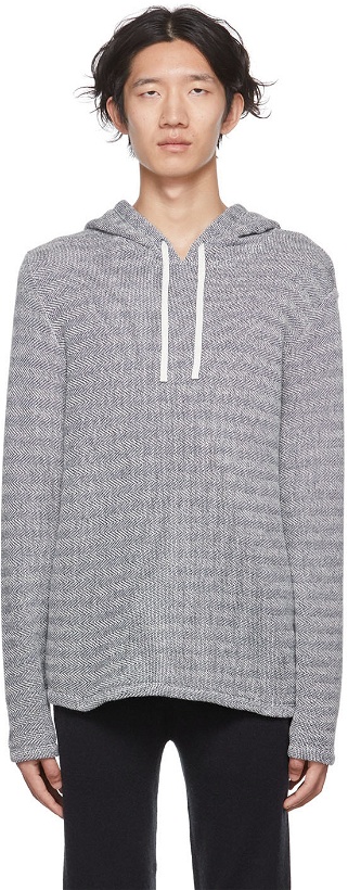Photo: Vince Off-White & Navy Loose Knit Hoodie
