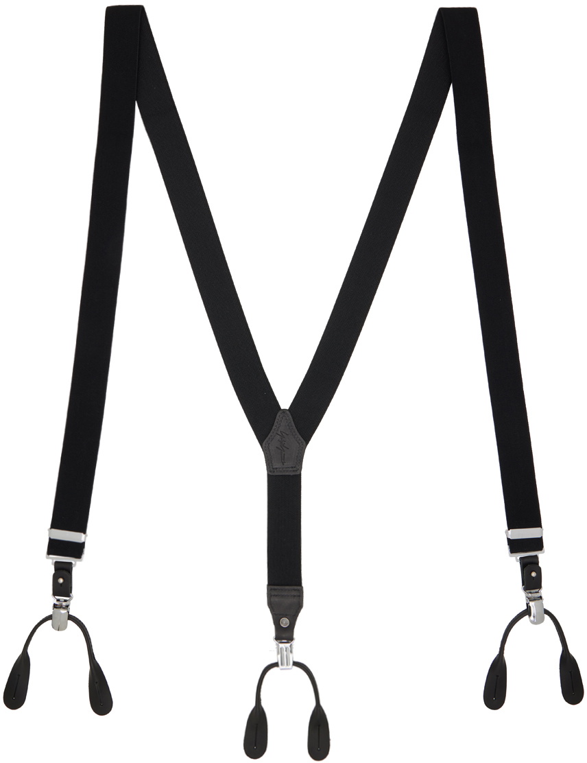 Yohji Yamamoto Black Wooly 2way Suspenders Yohji Yamamoto