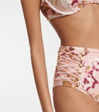Zimmermann - Rosa floral high-rise bikini bottoms