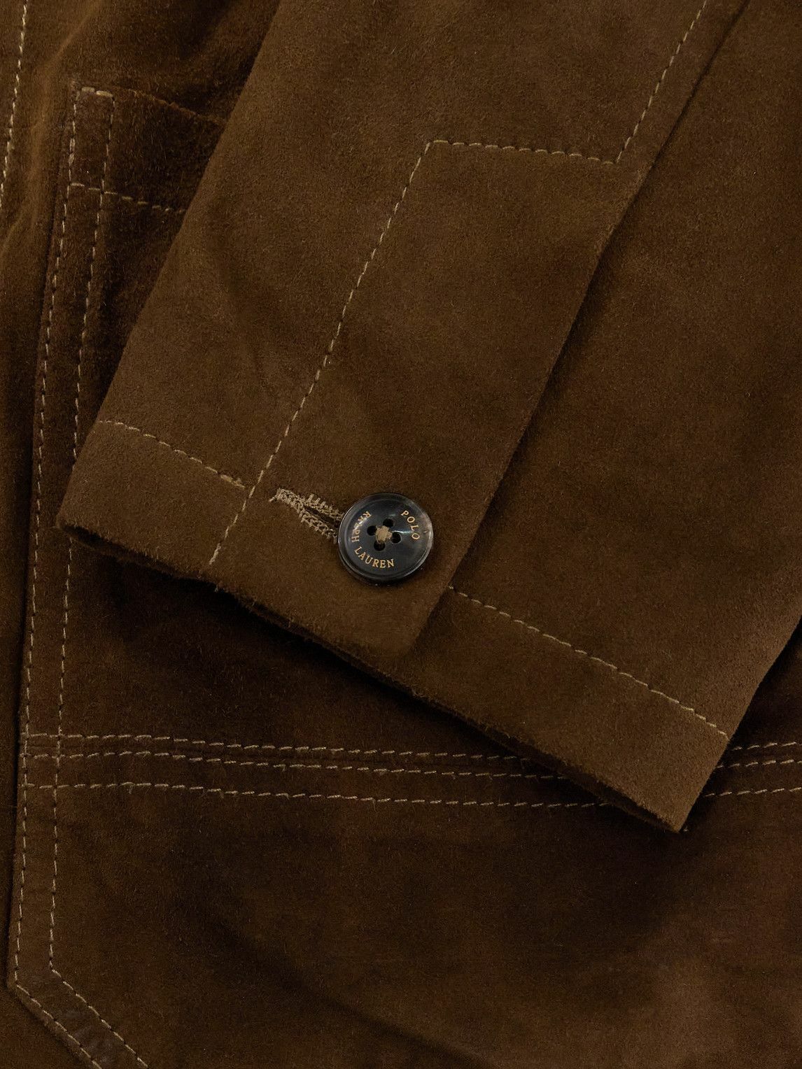 Polo Ralph Lauren - Topstitched Suede Blazer - Brown