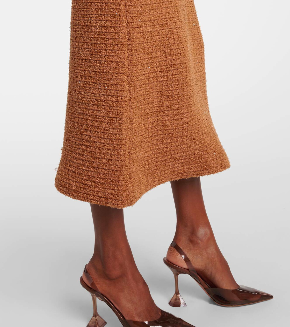Self-Portrait Waffle-knit embellished midi dress Self-Portrait Self-Portrait Waffle-knit embellished midi dress Self-Portrait