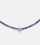 Suzanne Kalan 18kt white gold beaded necklace with sapphires and diamonds