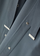 Herno Belted Satin Midi Shirt Dress Blue
