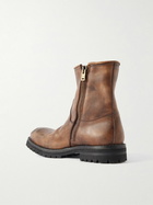 Acne Studios - Bork Logo-Embossed Distressed Leather Boots - Brown