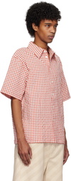 Marni Red & White Gingham Seersucker Shirt