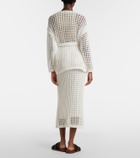 Max Mara Geode open-knit cotton midi skirt
