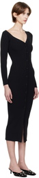 Staud Black Craftsman Sweater Midi Dress
