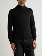 Canali - Slim-Fit Wool Half-Zip Sweater - Black