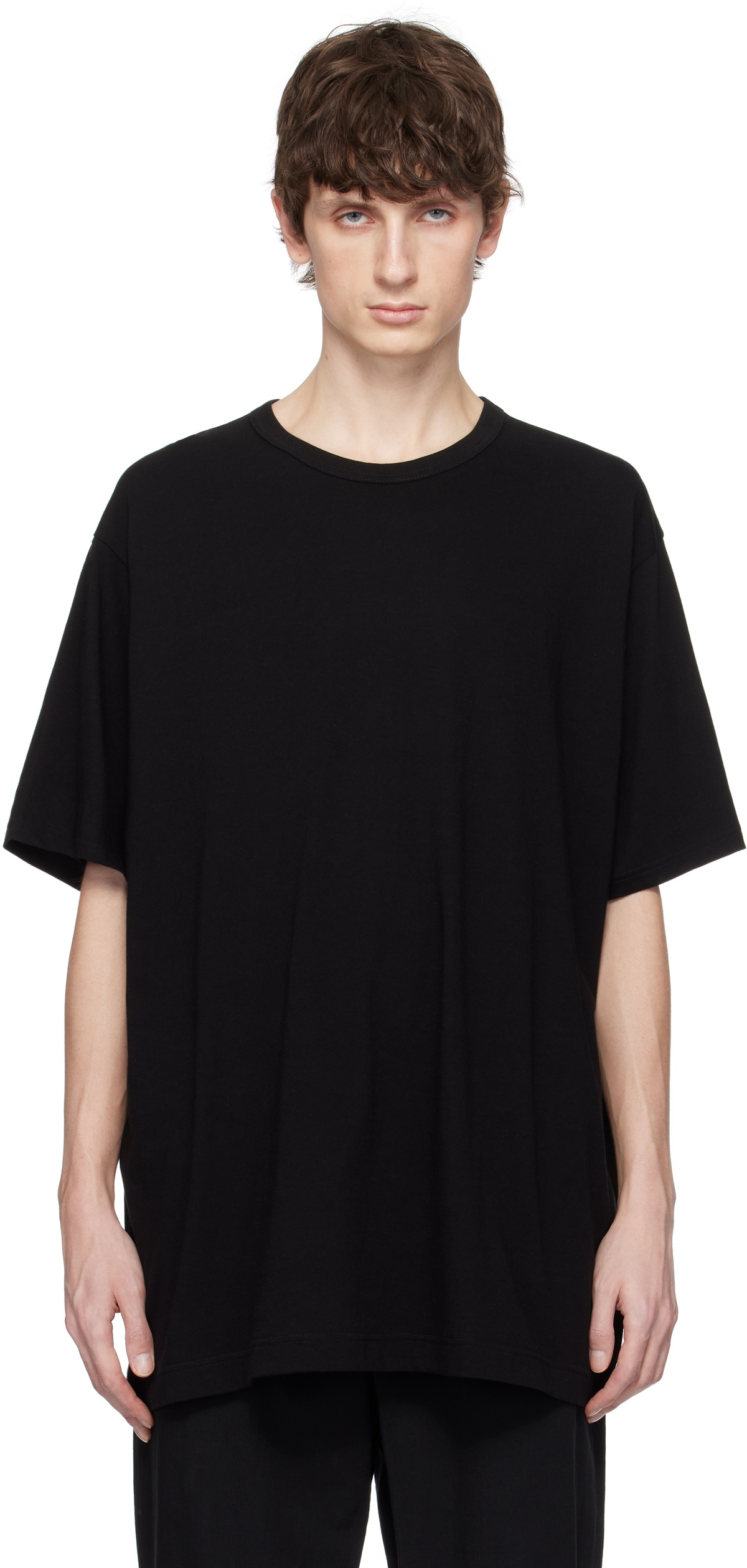 YOHJI YAMAMOTO Black Ultima Jersey Round Neck T-shirt