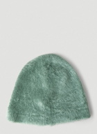 Silk Beanie Hat in Green