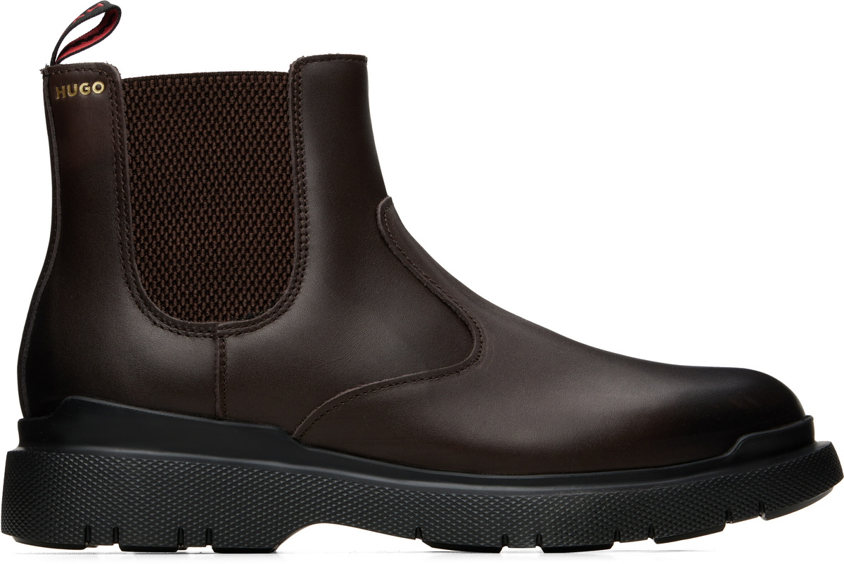 Hugo Brown Leather Chelsea Boots