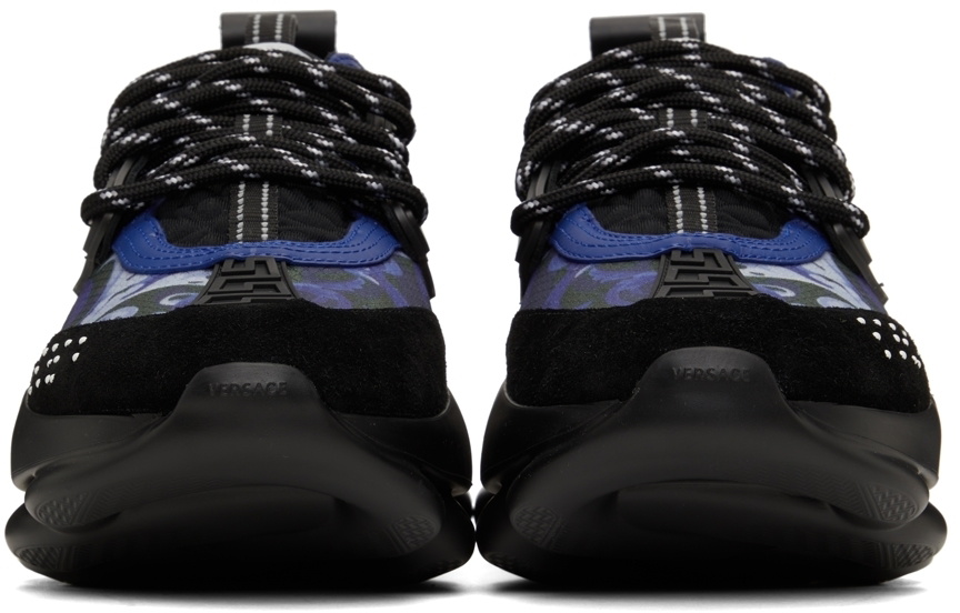 Versace Black & Blue Chain Reaction Sneakers