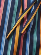 Derek Rose - Wellington 56 Striped Cotton-Satin Drawstring Pyjama Shorts - Blue