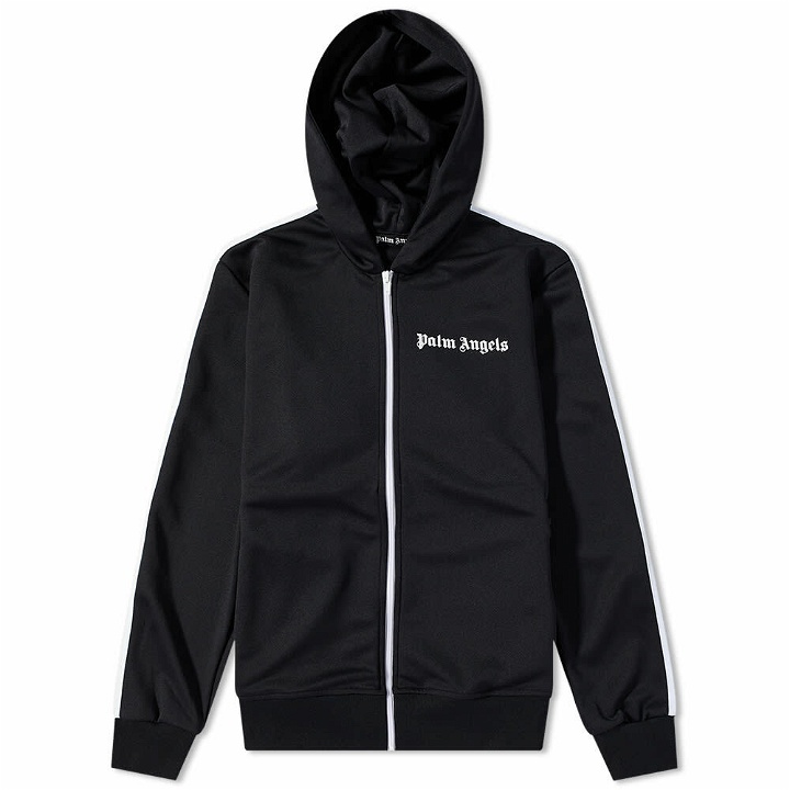 Photo: Palm Angels Men's Track Hoodie in Black/White