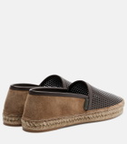 Brunello Cucinelli Monili leather and suede espadrilles