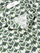 Mr P. - Stella Camp-Collar Printed Cotton-Poplin Shirt - Green