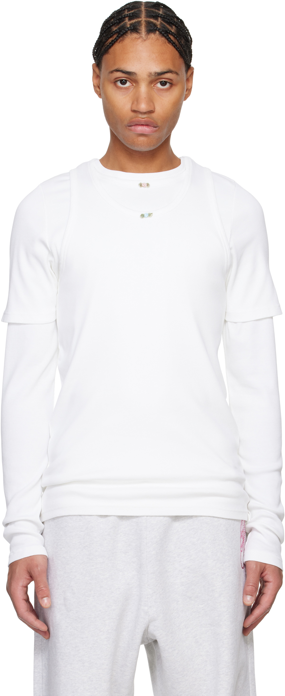ABRA White Overlayered T-shirt