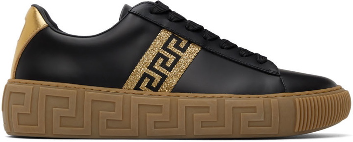 Photo: Versace Black Greca Border Sneakers