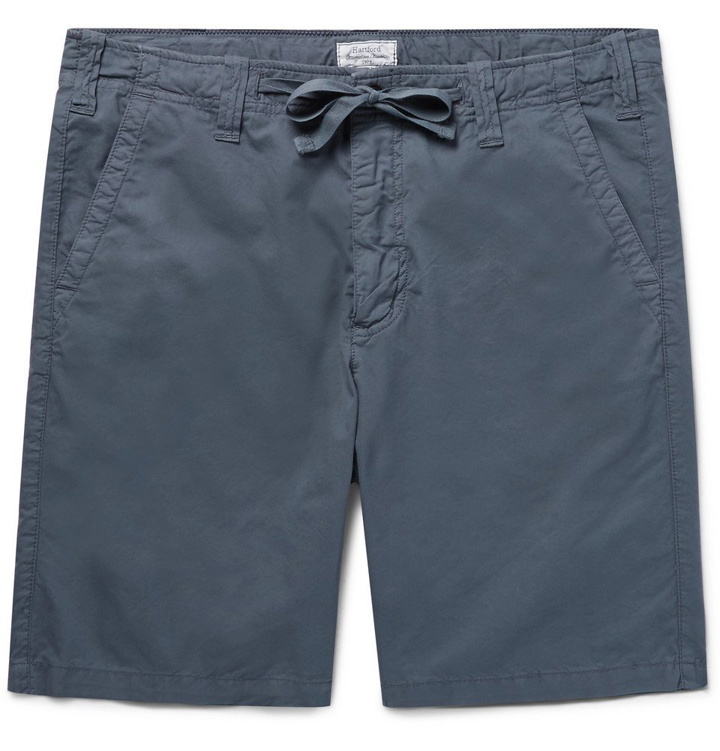 Photo: Hartford - Slim-Fit Cotton-Twill Drawstring Shorts - Men - Blue