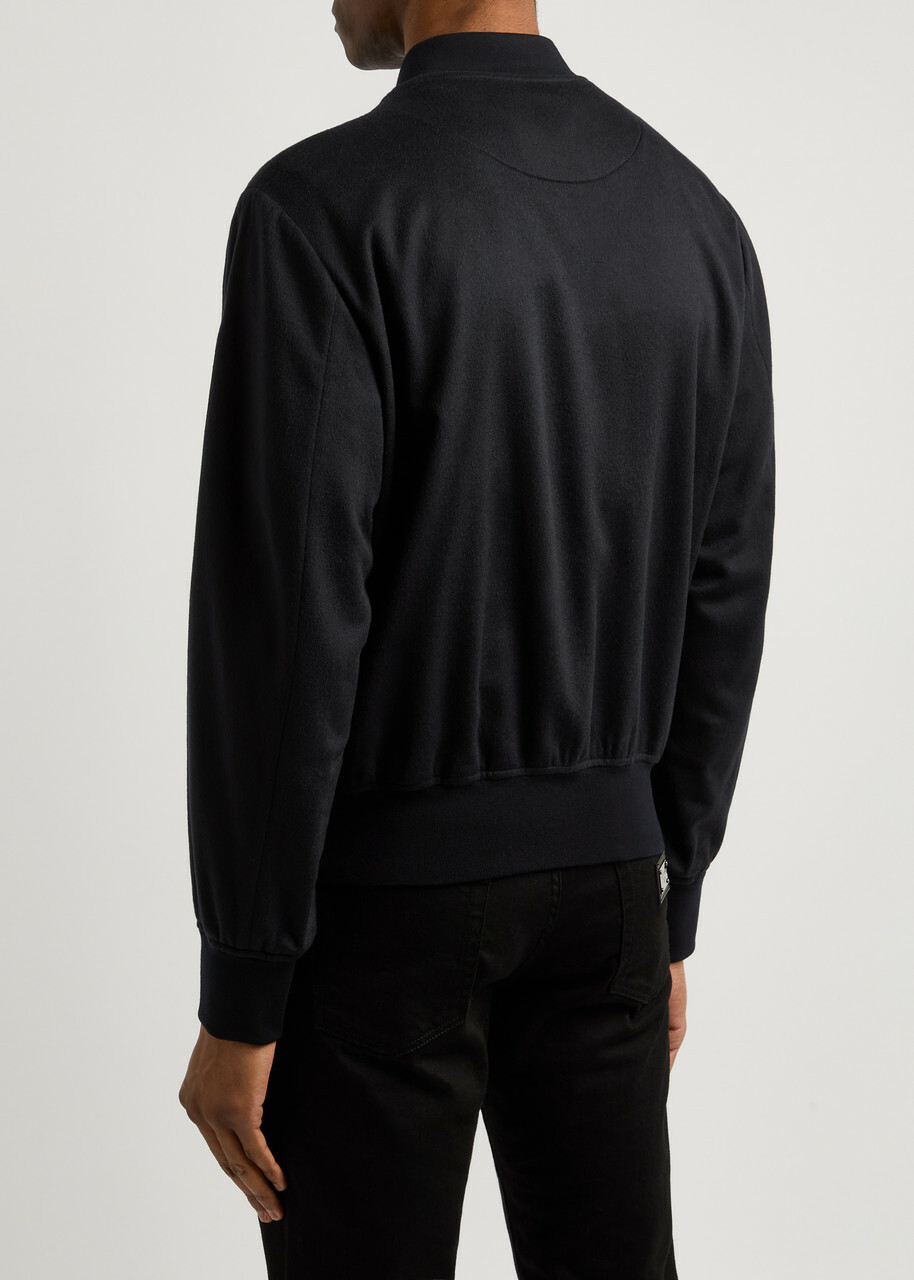 Dolce & Gabbana Cashmere Bomber Jacket Navy