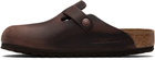 Birkenstock Brown Regular Boston Oiled Leather Slip-on Loafers