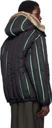 Stanley Raffington Black Quilted Puffer Bomber Jacket
