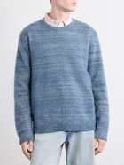 The Elder Statesman - Nimbus Striped Cashmere and Silk-Blend Sweater - Blue