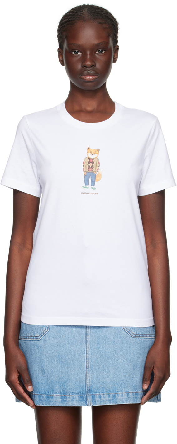 Maison Kitsuné White Dressed Fox T-Shirt Maison Kitsune