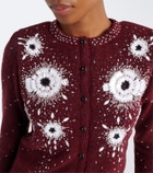 Jacques Wei Embellished floral wool-blend cardigan