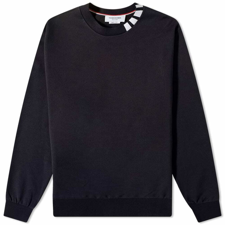 Photo: Thom Browne Men's 4 Bar Mock Neck Sweat in Navy