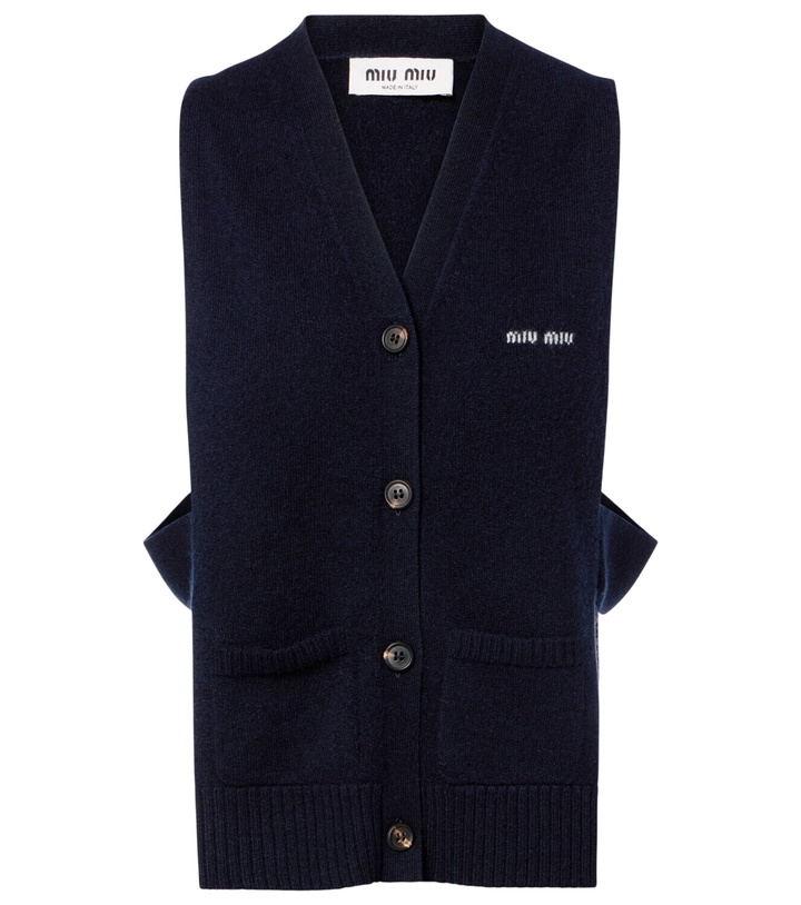 Photo: Miu Miu Logo cashmere sweater vest