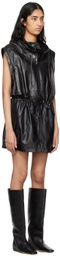Helmut Lang Black Gusset Leather Minidress