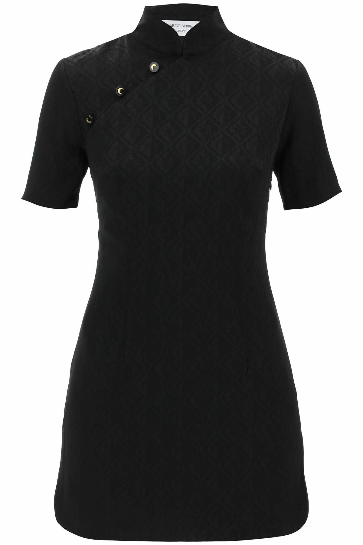 Marine Serre Black Jacquard Minidress Marine Serre