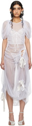 Wed SSENSE Exclusive Off-White Tie Midi Dress