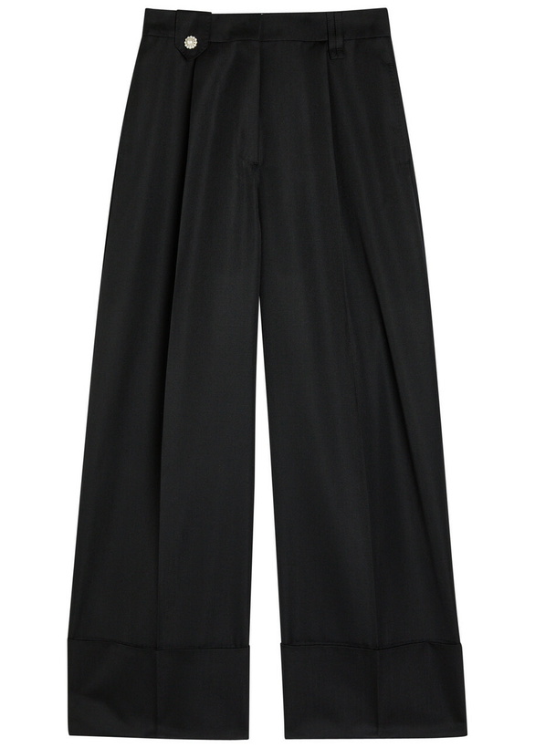 Photo: Simone Rocha Turn-up Wide-leg Gabardine Trousers Black