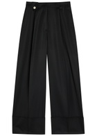 Simone Rocha Turn-up Wide-leg Gabardine Trousers Black