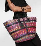 Altuzarra Leather-trimmed raffia tote bag