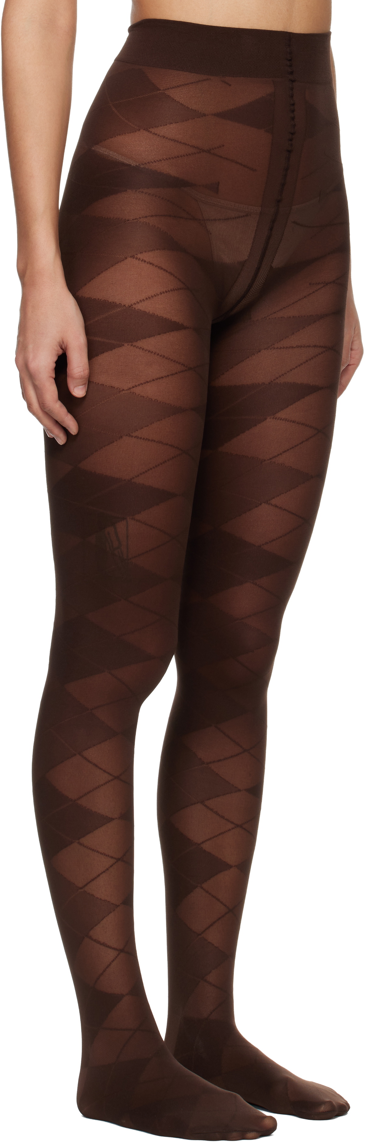 Swedish Stockings Brown Rebecka Argyle Tights
