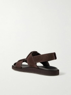 John Lobb - Milford Leather-Trimmed Suede Sandals - Brown