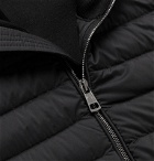 Moncler - Slim-Fit Panelled Cotton-Blend and Quilted Shell Down Zip-Up Sweater - Black