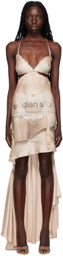 Liza Keane SSENSE Exclusive Pink Freudian Slip Midi Dress