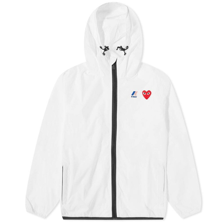 Photo: Comme des Garçons Play x K-Way Full Zip Packable Jacket in White