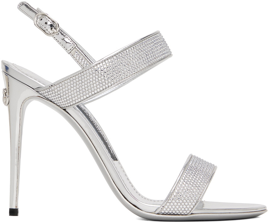 dolce and gabbana silver heels